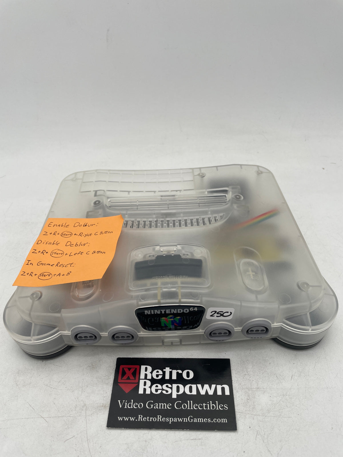 RGB Compatible Transparent Nintendo 64 Console- Nintendo 64 (Console, Controller and all wires)