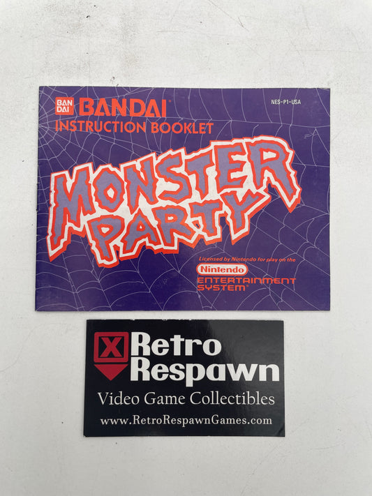 Monster Party Instruction Booklet - NES (Manual Only)