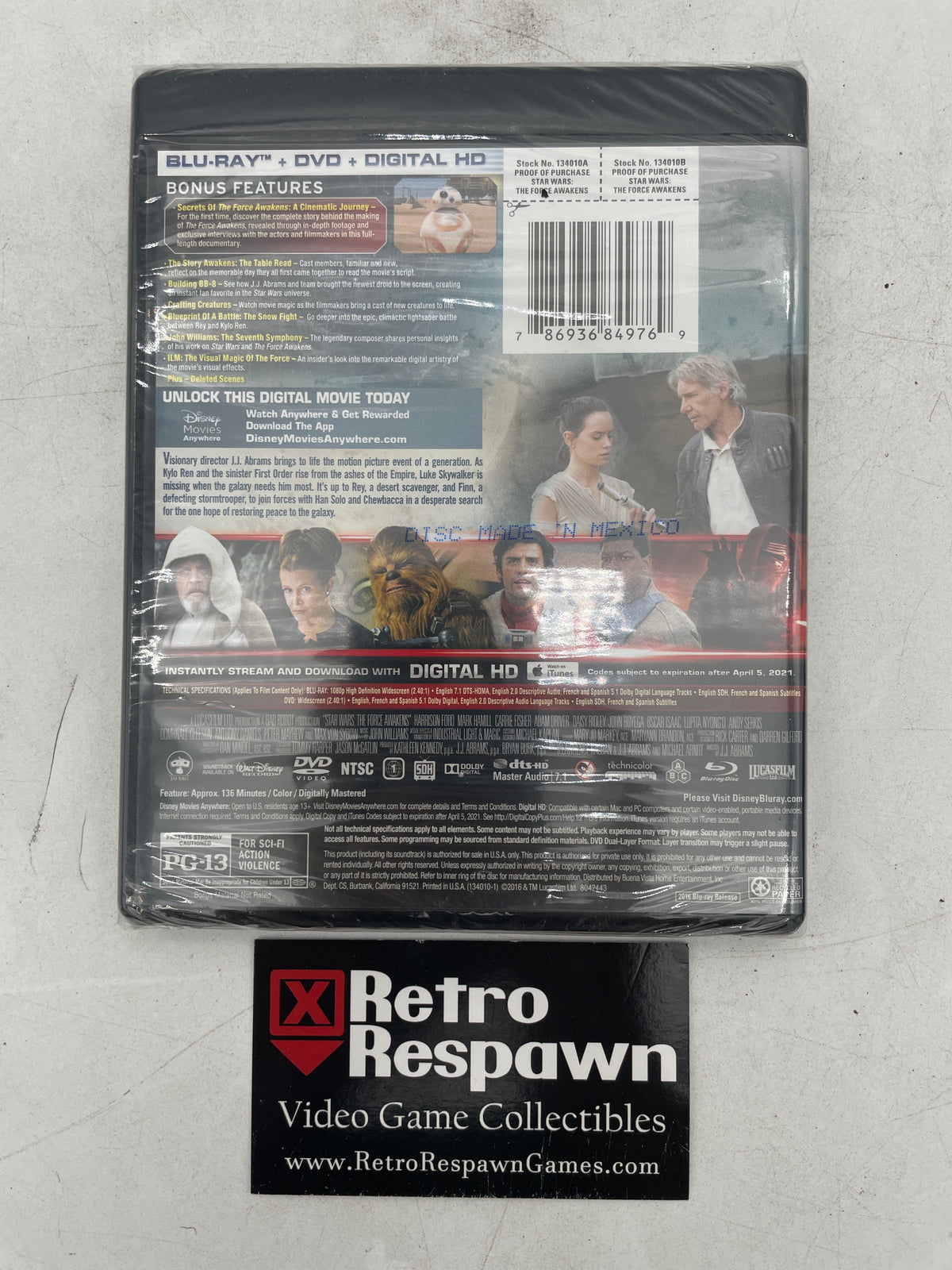 Star Wars The Force Awakens - Bluray+DVD (Sealed)