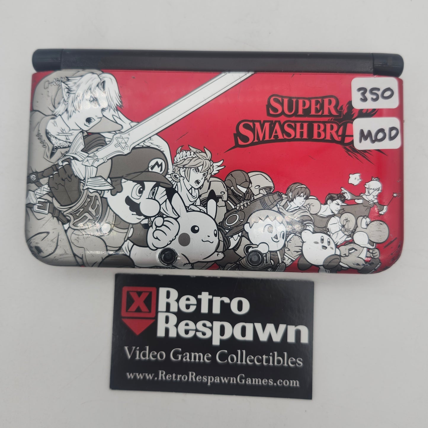 Modded Nintendo 3DS XL Red Super Smash Limited Edition - Nintendo 3DS (Console+Charger)