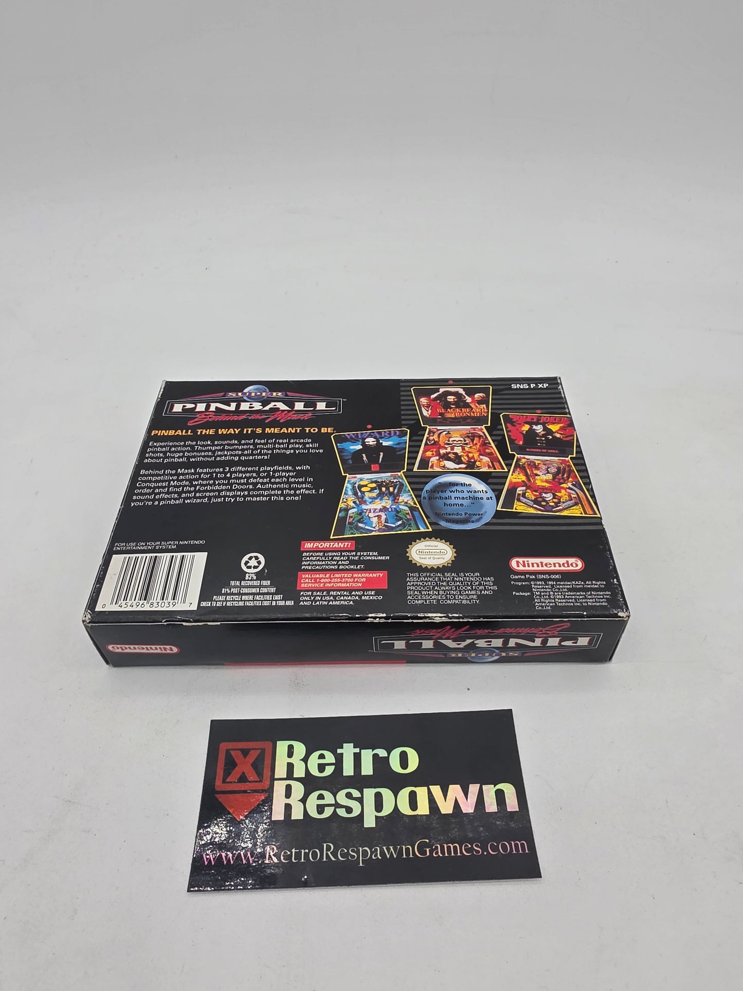 Super Pinball Behind the Mask - Super Nintendo (Complete)