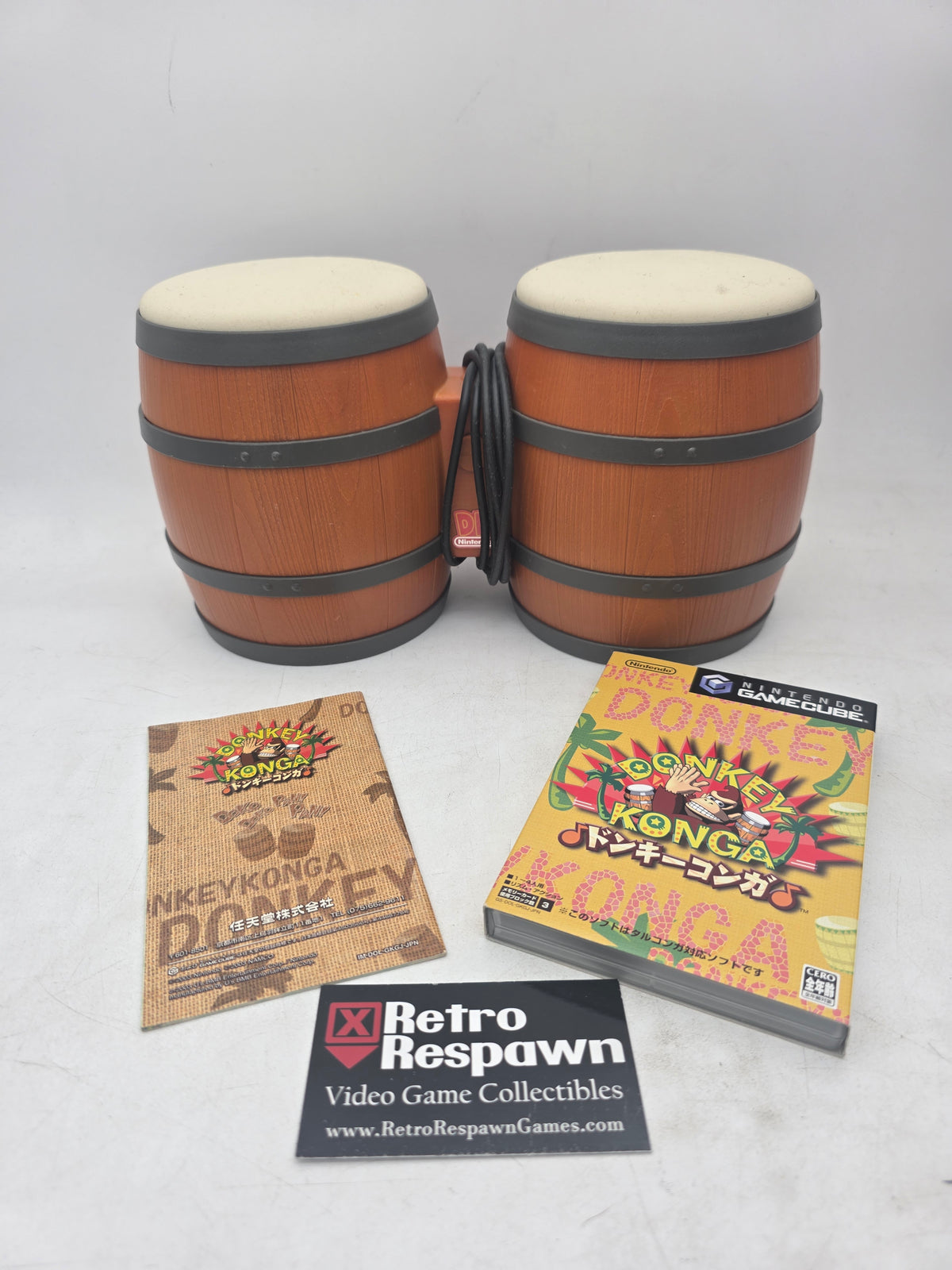 Nintendo Donkey Konga GameCube Drum Controller Bundle - JP Gamecube (Complete)