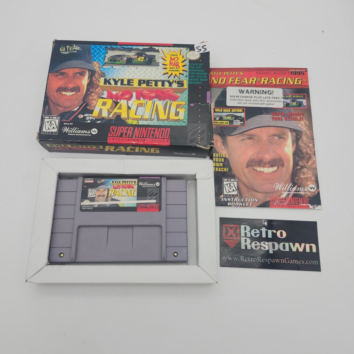 Kyle Petty's No Fear Racing - Super Nintendo (Complete/ No Decal)