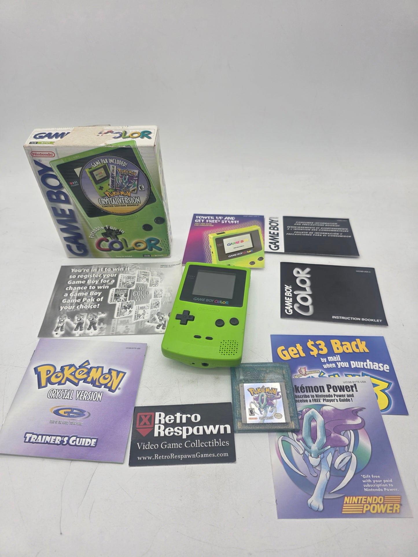 Pokemon Crsytal Version Limited Edition Bundle Kiwi Gameboy - Gameboy (Complete)