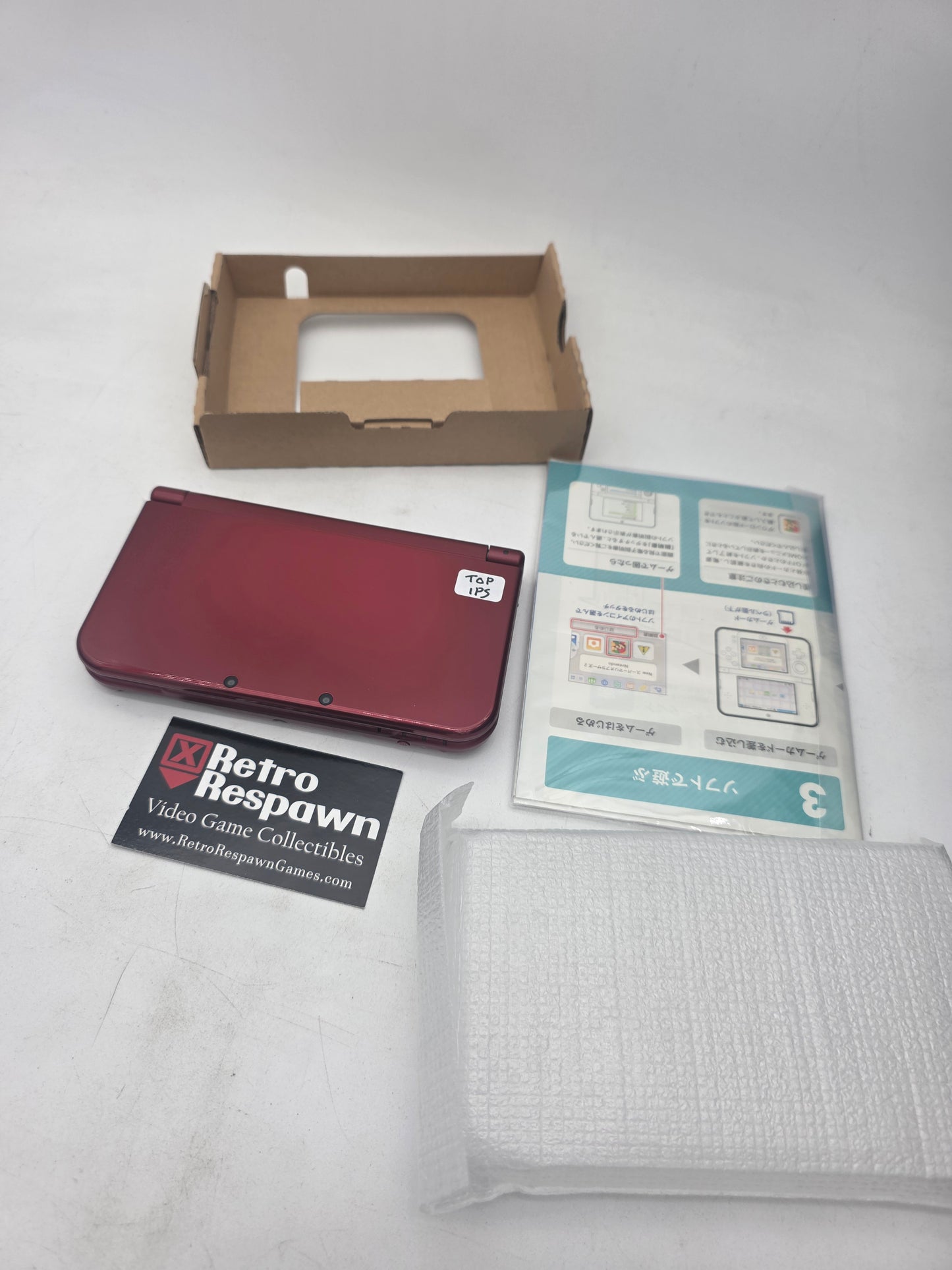 Custom Firmware Top IPS Metallic Red New Nintendo 3DS LL - JP Nintendo 3DS (Complete)