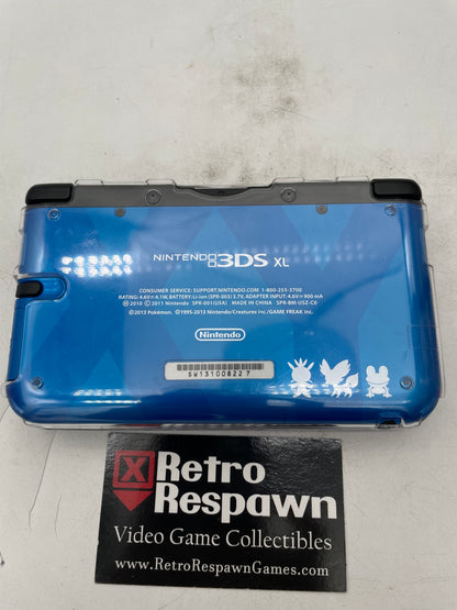 [Modded] Nintendo 3DS XL Pokemon X Y Blue Limited Edition - Nintendo 3DS (Console + Charger)