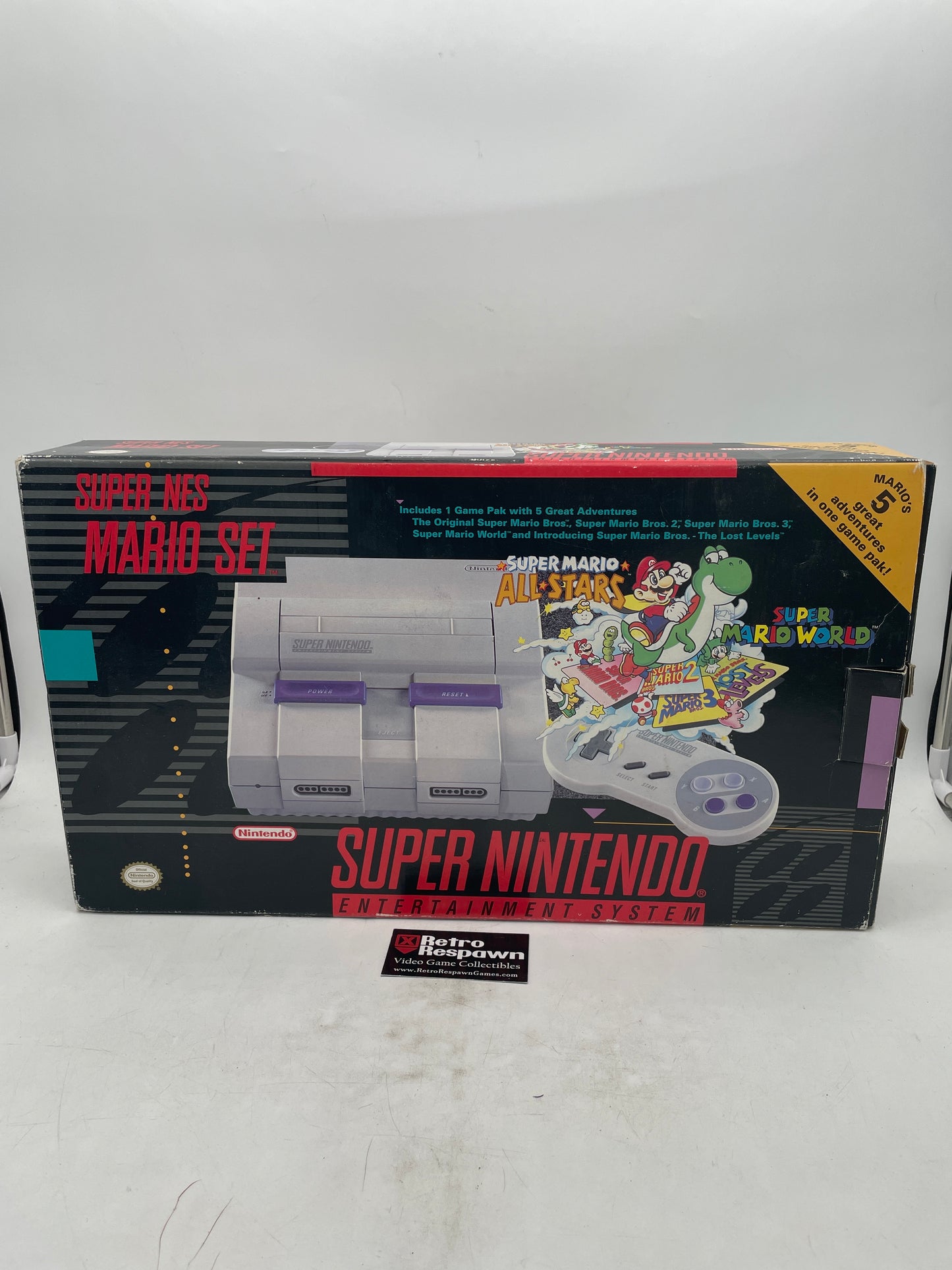 Super NES Mario Set - Super Nintendo (95% Complete, No Game Manual)