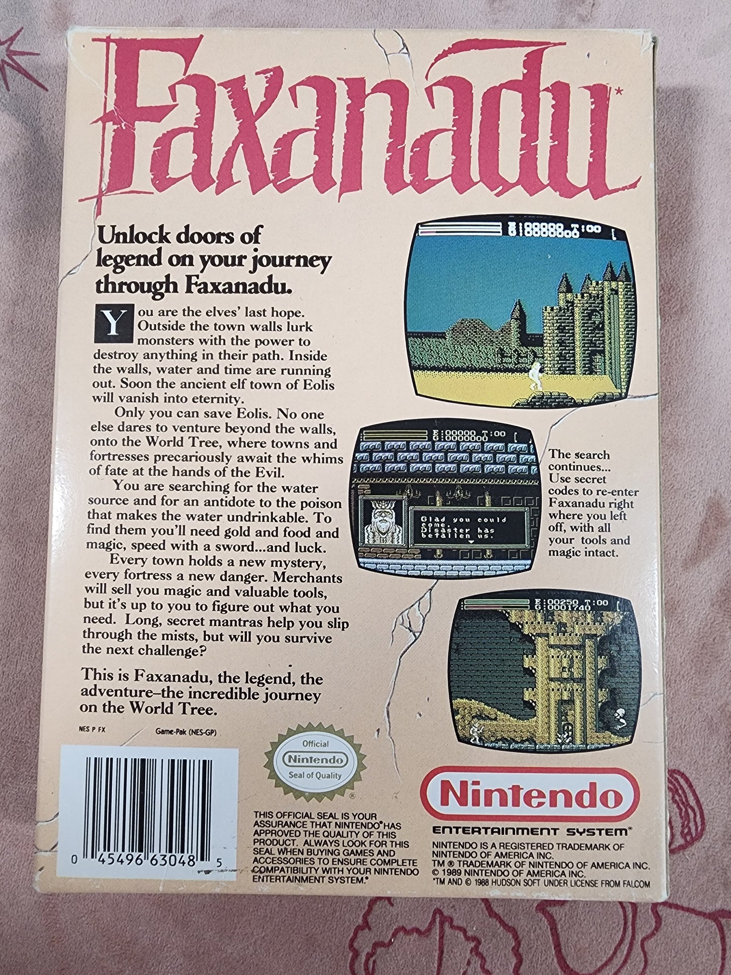 Faxanadu - Nintendo Entertainment System (NES) (Complete)