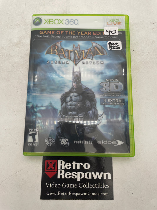 Batman: Arkham Asylum Game of the Year [Rare Non Greatest Hits] - Xbox 360 (Complete)