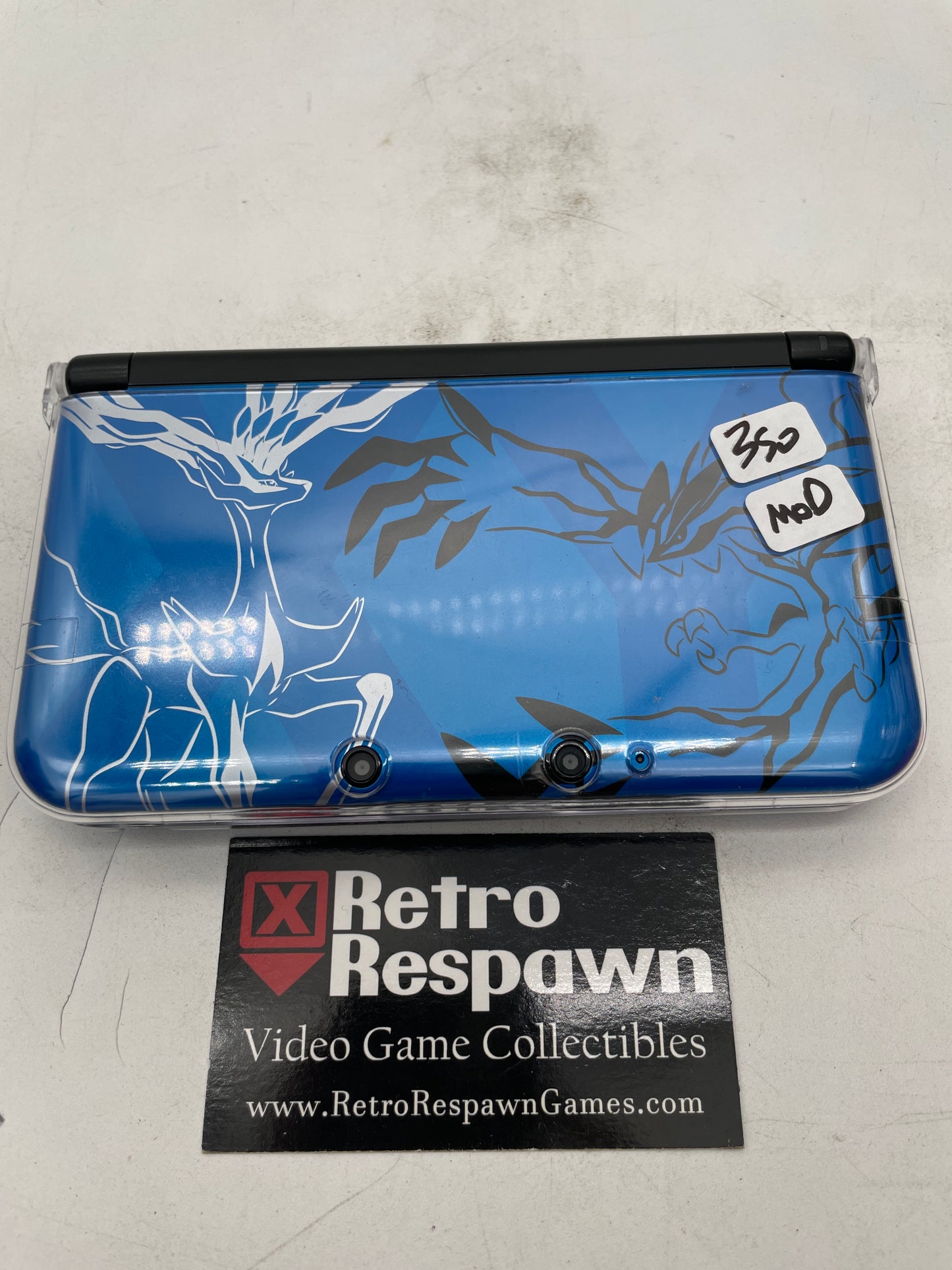 [Modded] Nintendo 3DS XL Pokemon X Y Blue Limited Edition - Nintendo 3DS (Console + Charger)