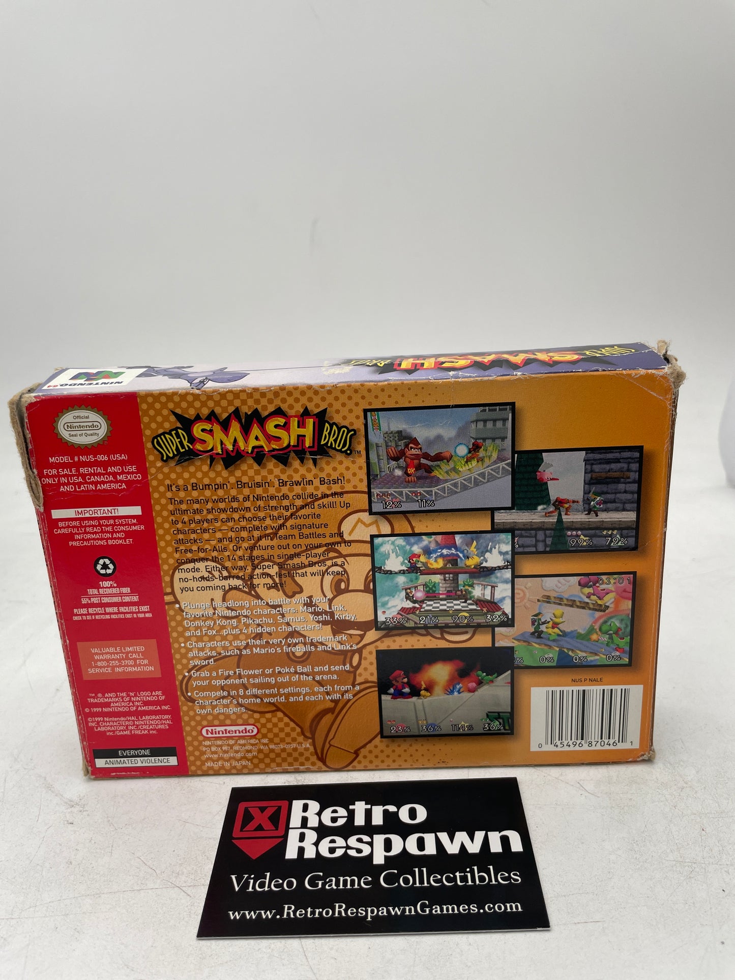Super Smash Bros. - Nintendo 64 (Complete/Very Poor Shape)