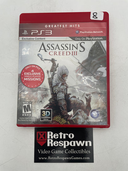 Assassin's Creed III [Greatest Hits] - Playstation 3 (Complete)