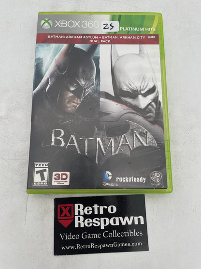 Batman: Arkham Asylum and Batman: Arkham City Dual Pack [Platinum Hits] - Xbox 360 (Complete)