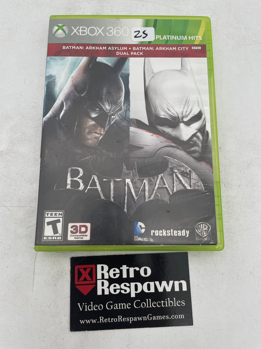 Batman: Arkham Asylum and Batman: Arkham City Dual Pack [Platinum Hits] - Xbox 360 (Complete)