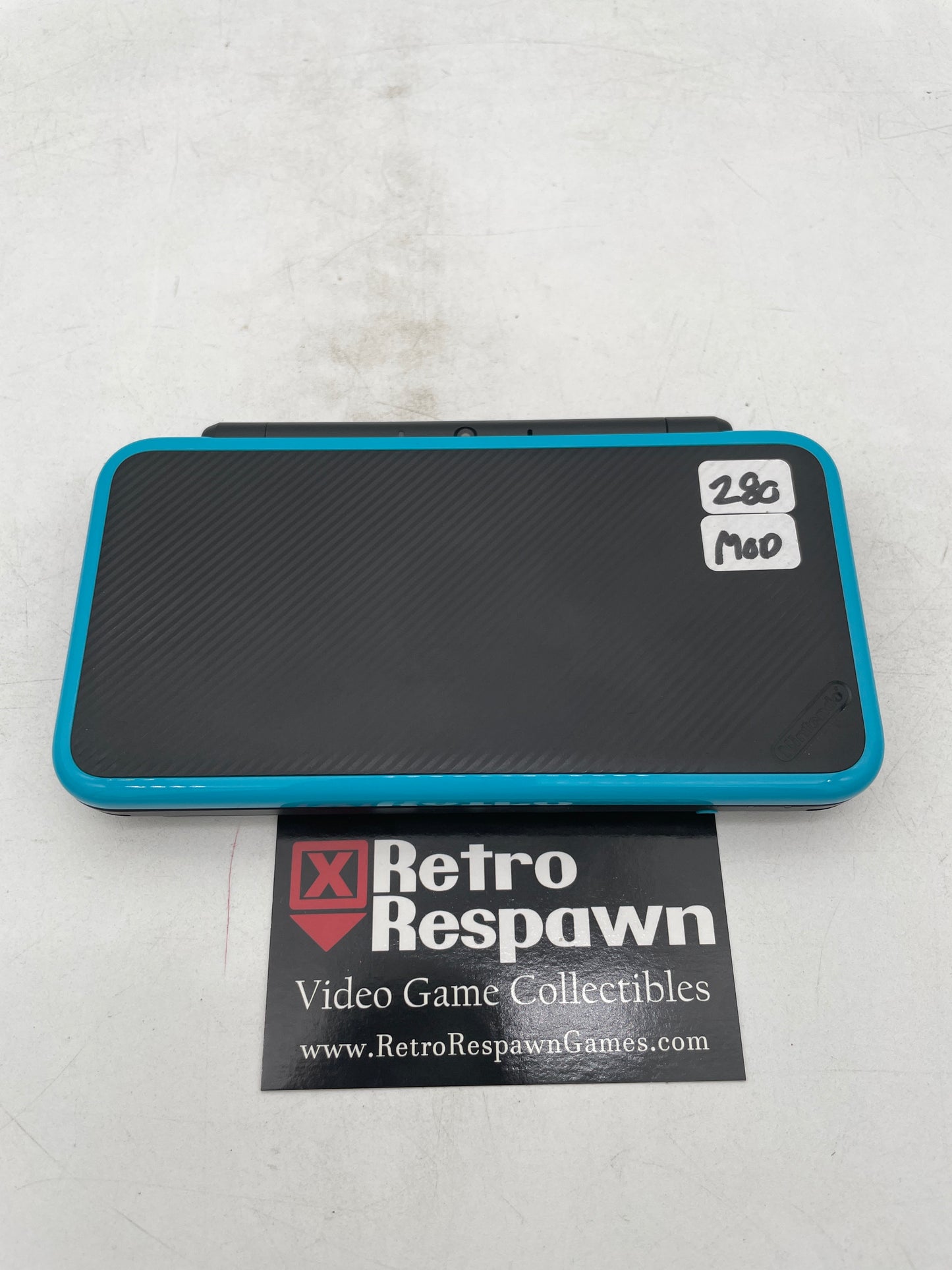 Modded New Nintendo 2DS XL Blue and Black - Nintendo 3DS (Console + Charger)