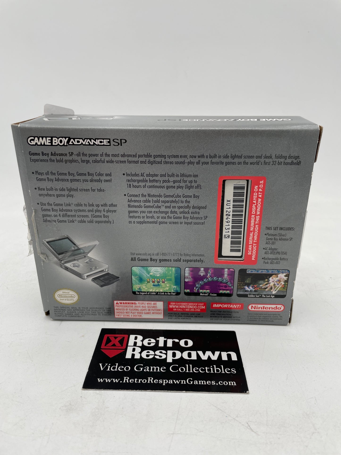 Platinum Gameboy Advance SP - GameBoy Advance (Complete)