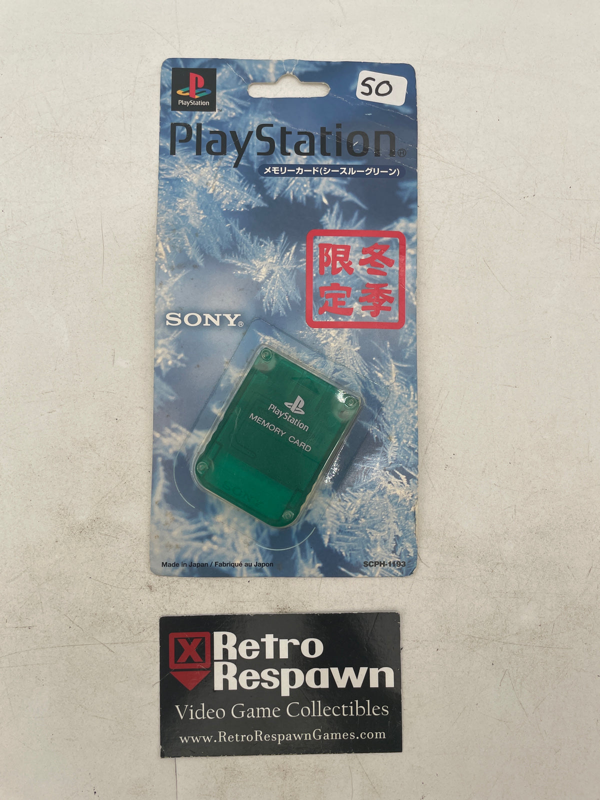 PS1 Memory Card [Emerald Green]- JP Playstation (Sealed)