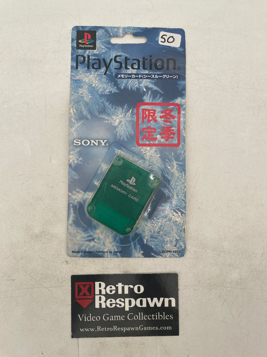 PS1 Memory Card [Emerald Green]- JP Playstation (Sealed)