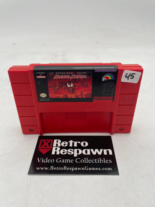 Spiderman Venom Maximum Carnage - Super Nintendo (Game Only)