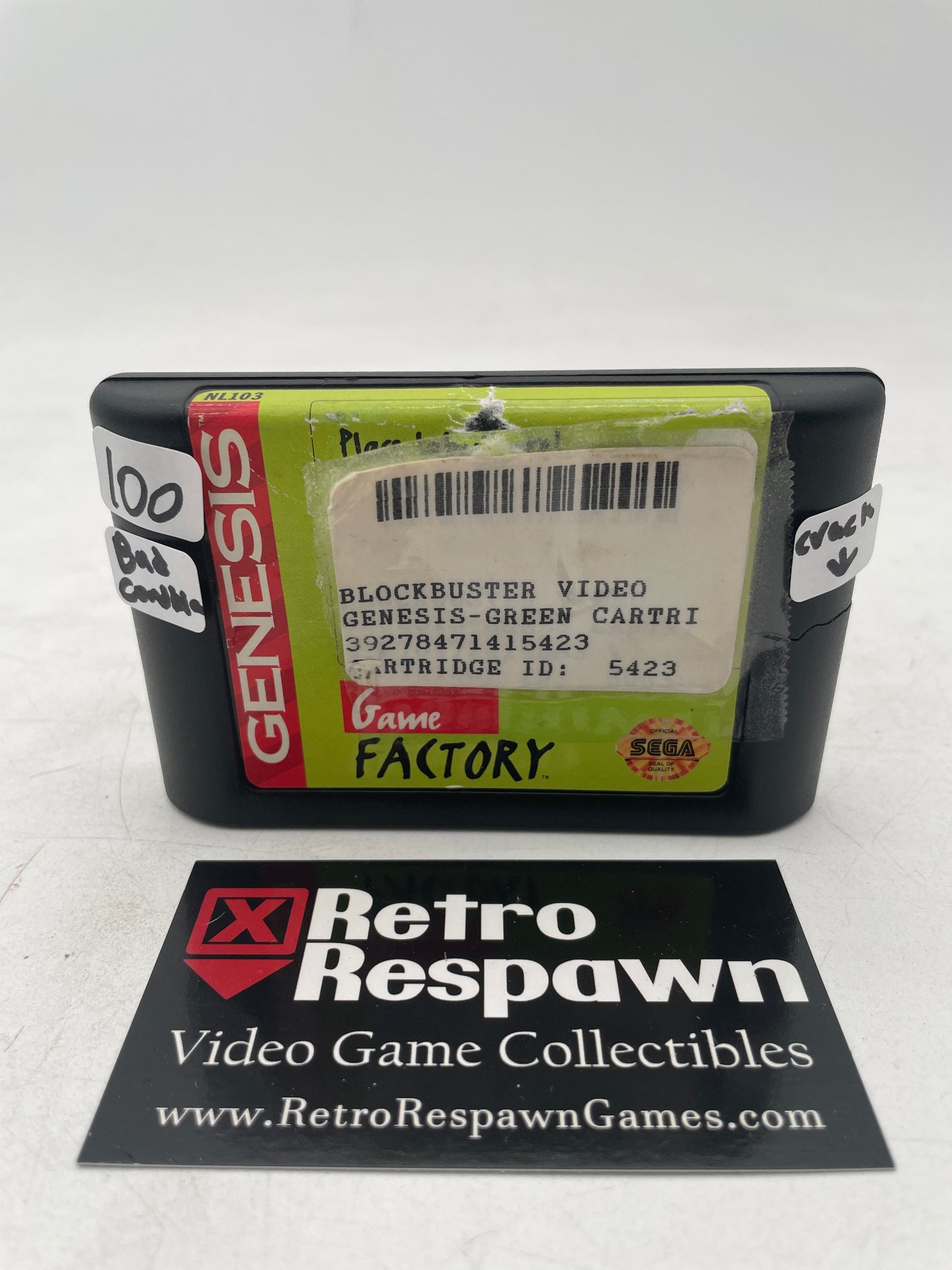 Blockbuster Game Factory Green [Bad Condition/Cracked] - Sega Genesis (Game Only)