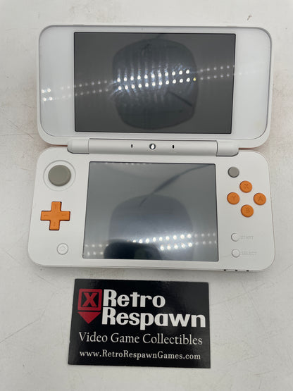 Modded New Nintendo 2DS XL White & Orange - Nintendo 3DS (Console + Charger)