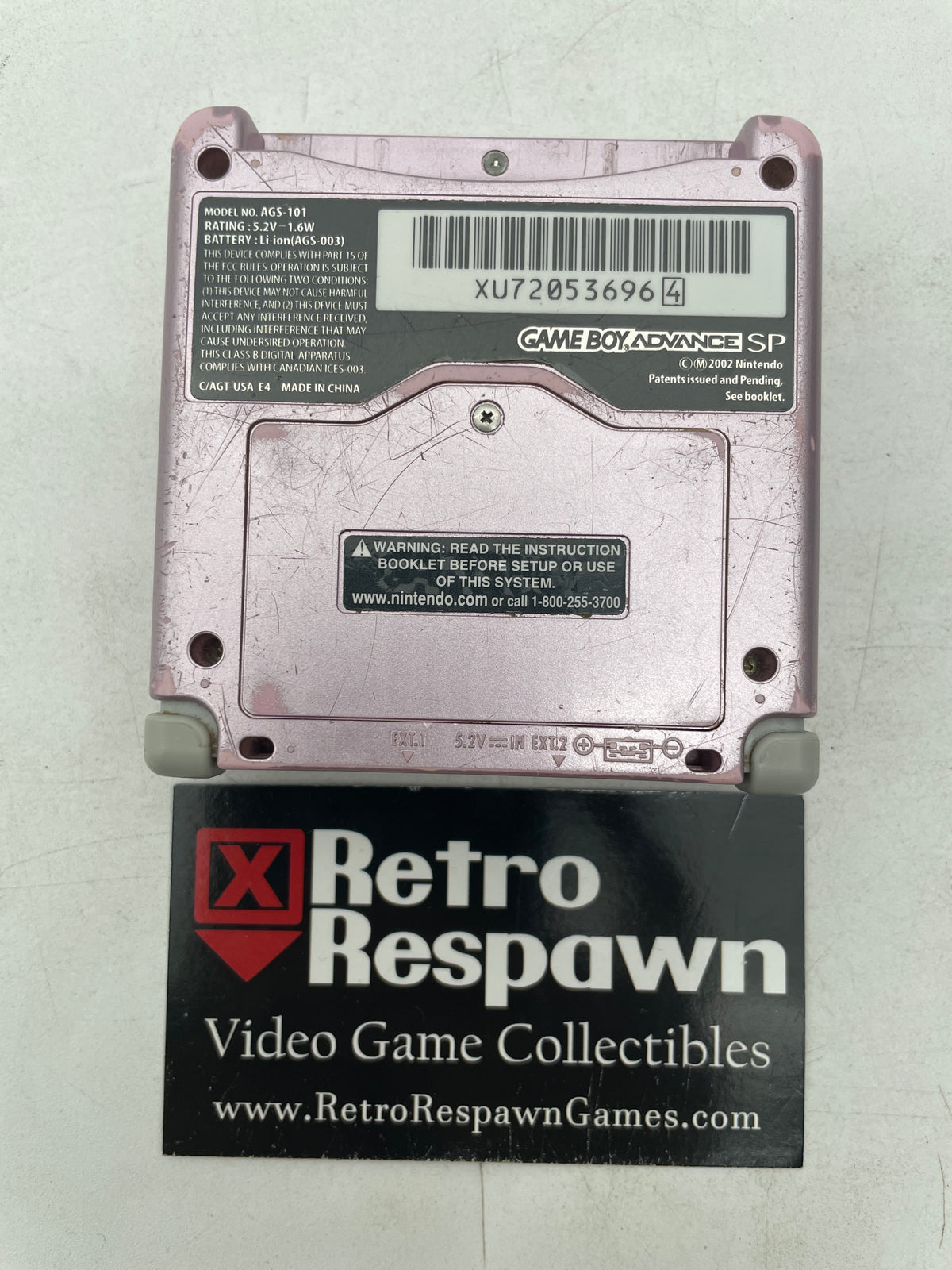 Scuffed Pearl Pink Gameboy Advance SP [AGS-101] - GameBoy Advance (Console + Charger)