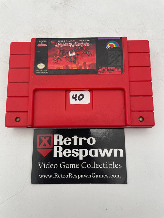 Spiderman Venom Maximum Carnage - Super Nintendo (Game Only)