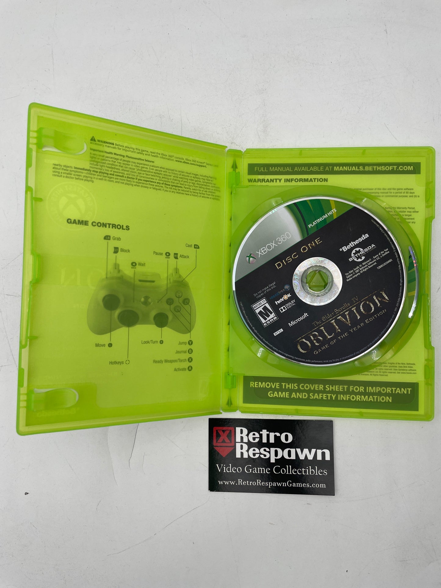 Elder Scrolls IV Oblivion [Game of the Year] Platinum Hits - Xbox One (Complete)