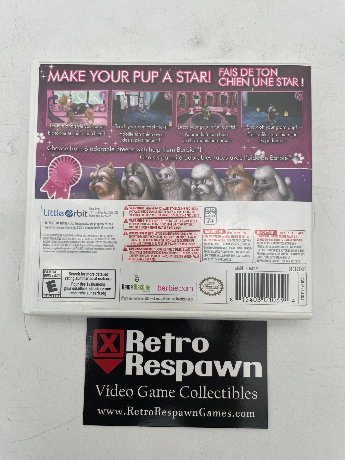 Barbie: Groom and Glam Pups - Nintendo 3DS (Complete)