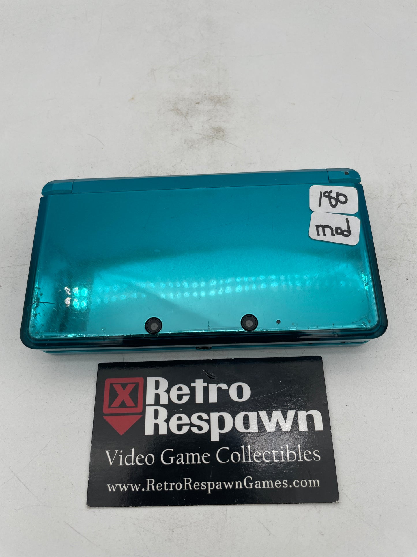 Modded Nintendo 3DS Aqua Blue - Nintendo 3DS (Console+Charger)