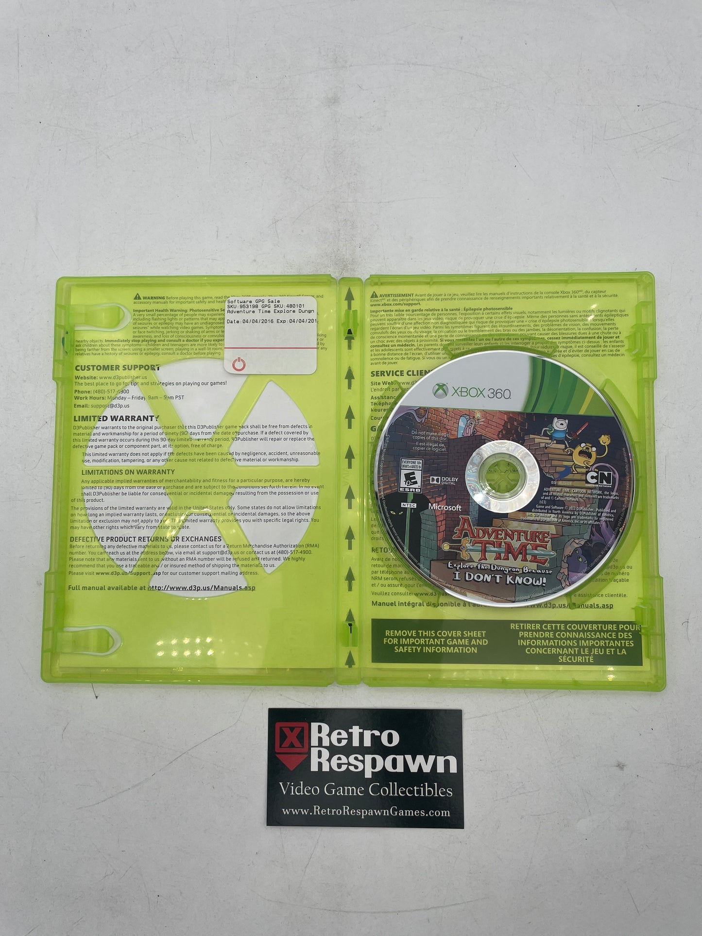 Adventure Time: Explore the Dungeon Because I Don't Know - Xbox 360 (Missing Manual)