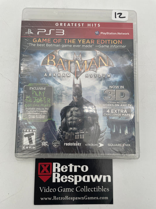 Batman: Arkham Asylum [Game of the Year Greatest Hits] - Playstation 3 (Sealed)