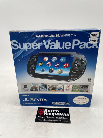 Modded PsVita 1000 Crystal Black Super Value Pack - JP PlayStation Vita (Complete)