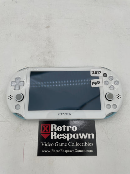 Modded PS Vita 2000 White/Blue - Playstation Vita (Console + Charger)