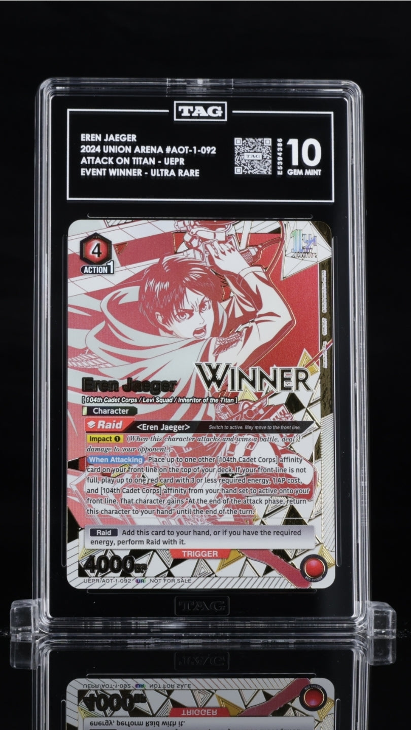 Eren Jaeger English Winner Union Arena - TCG- [Tag 10 Gem, Gem Mint]