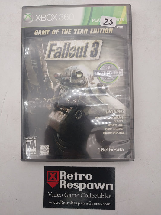 Fallout 3 [Game of the Year Edition Platinum Hits] - Xbox 360 (Complete)