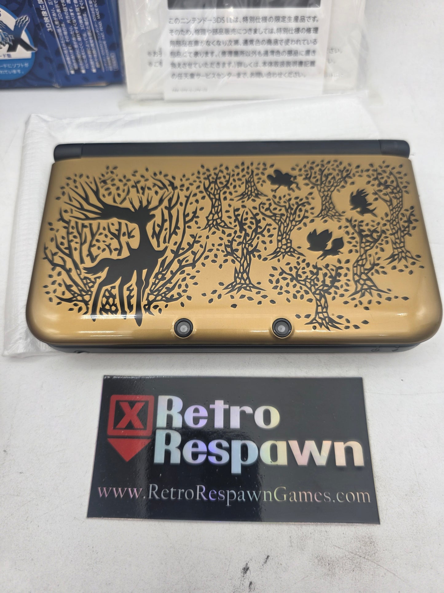 Modded Nintendo 3DS LL Pokemon X Pack Premium Gold Pokemon Center Limited Edition [Region Free] - JP Nintendo 3DS (Complete)