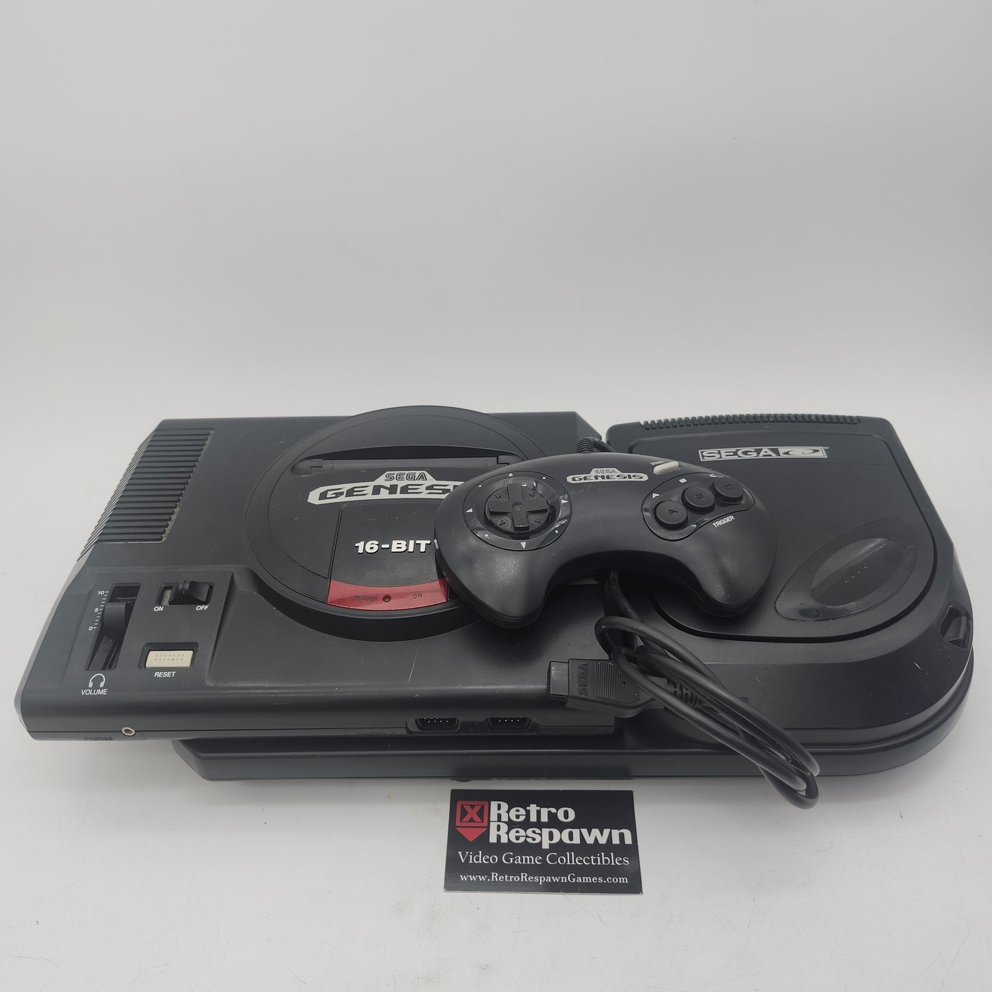 Sega Genesis Model 1 + Sega CD Console - Sega Genesis (Console+Controller+Wires)