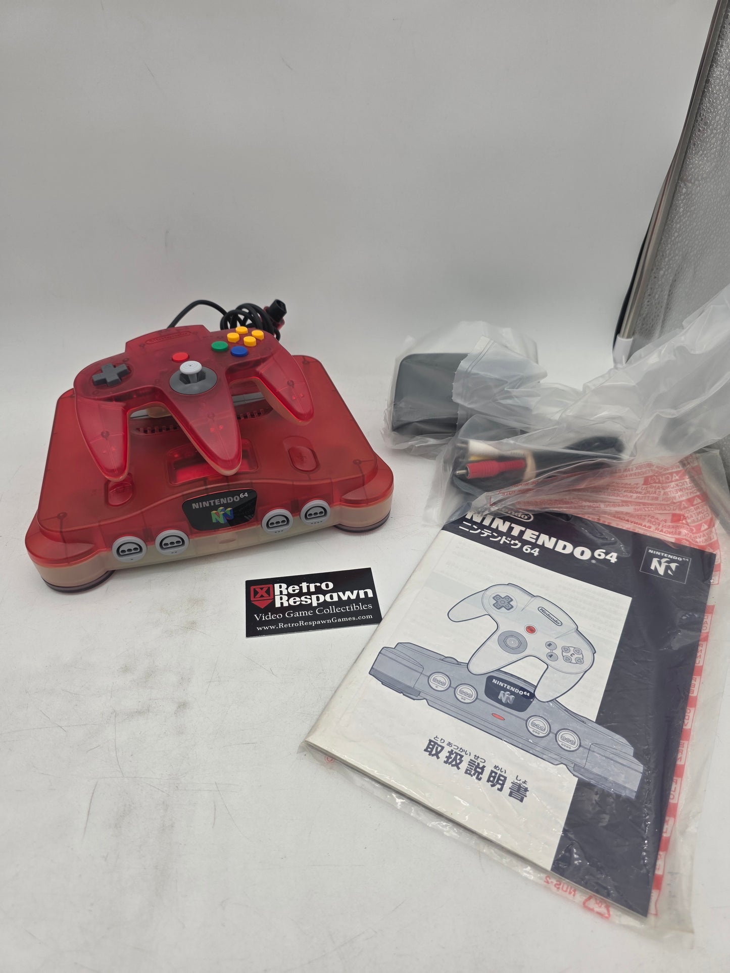 Region Free Clear White & Red Nintendo 64 System - JP Nintendo 64 (Complete)
