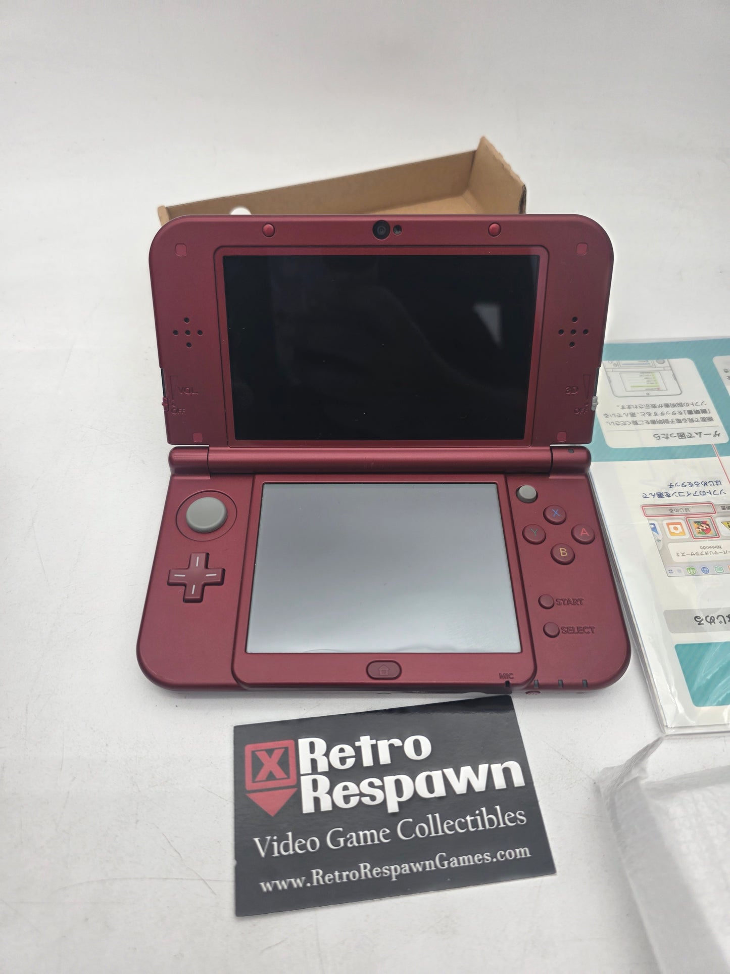 Custom Firmware Top IPS Metallic Red New Nintendo 3DS LL - JP Nintendo 3DS (Complete)