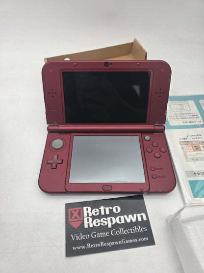 Custom Firmware Top IPS Metallic Red New Nintendo 3DS LL - JP Nintendo 3DS (Complete)