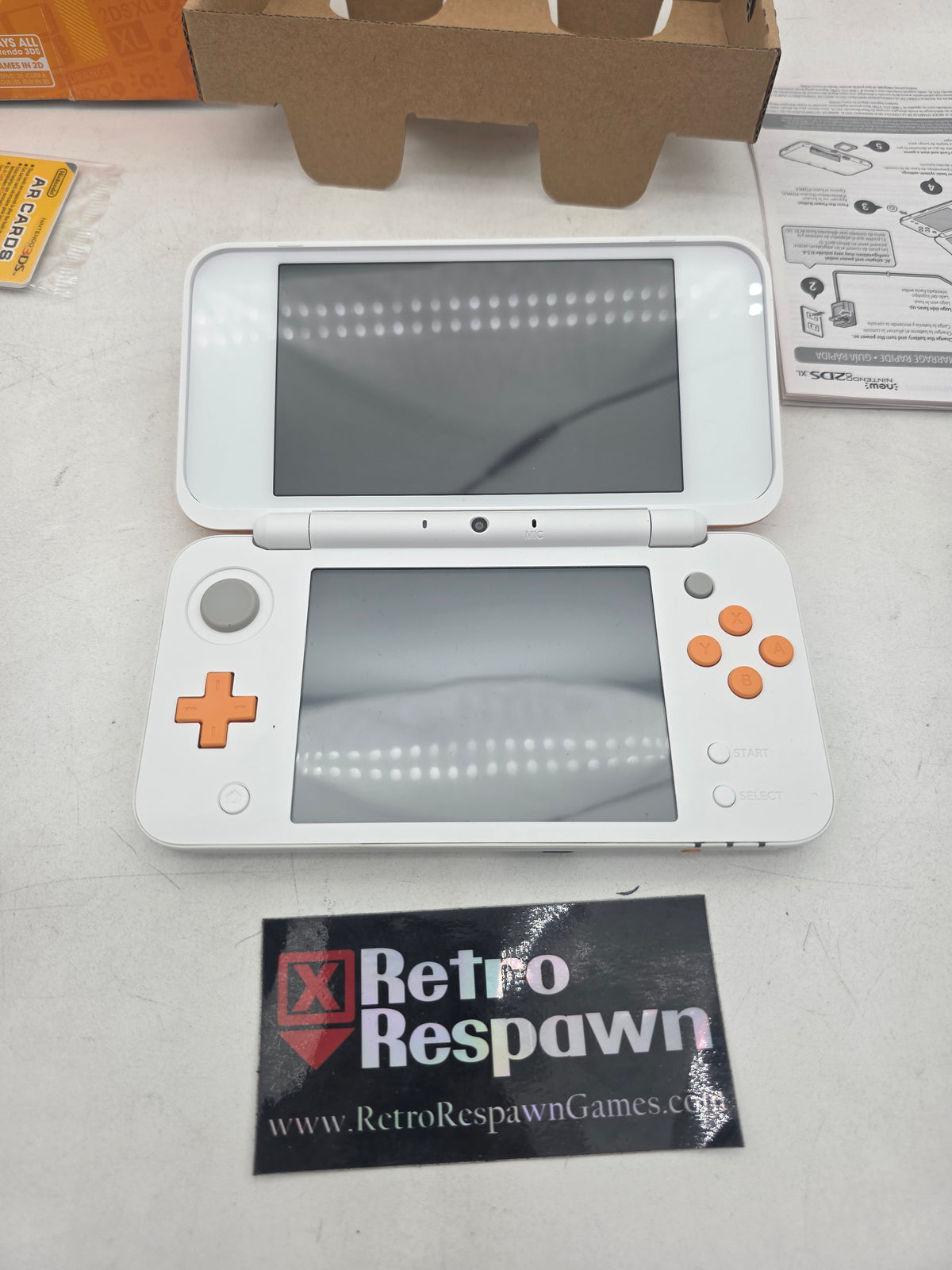 CFW New Nintendo 2DS XL White & Orange - Nintendo 3DS (Complete)