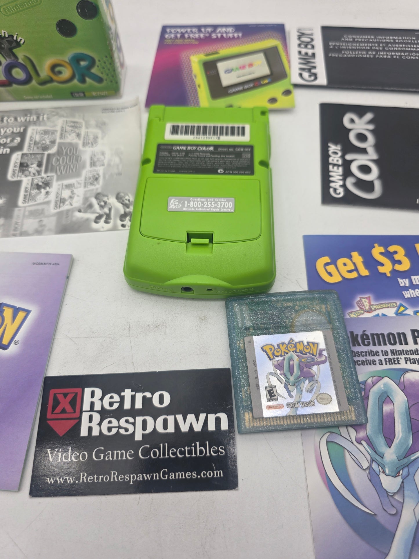 Pokemon Crsytal Version Limited Edition Bundle Kiwi Gameboy - Gameboy (Complete)