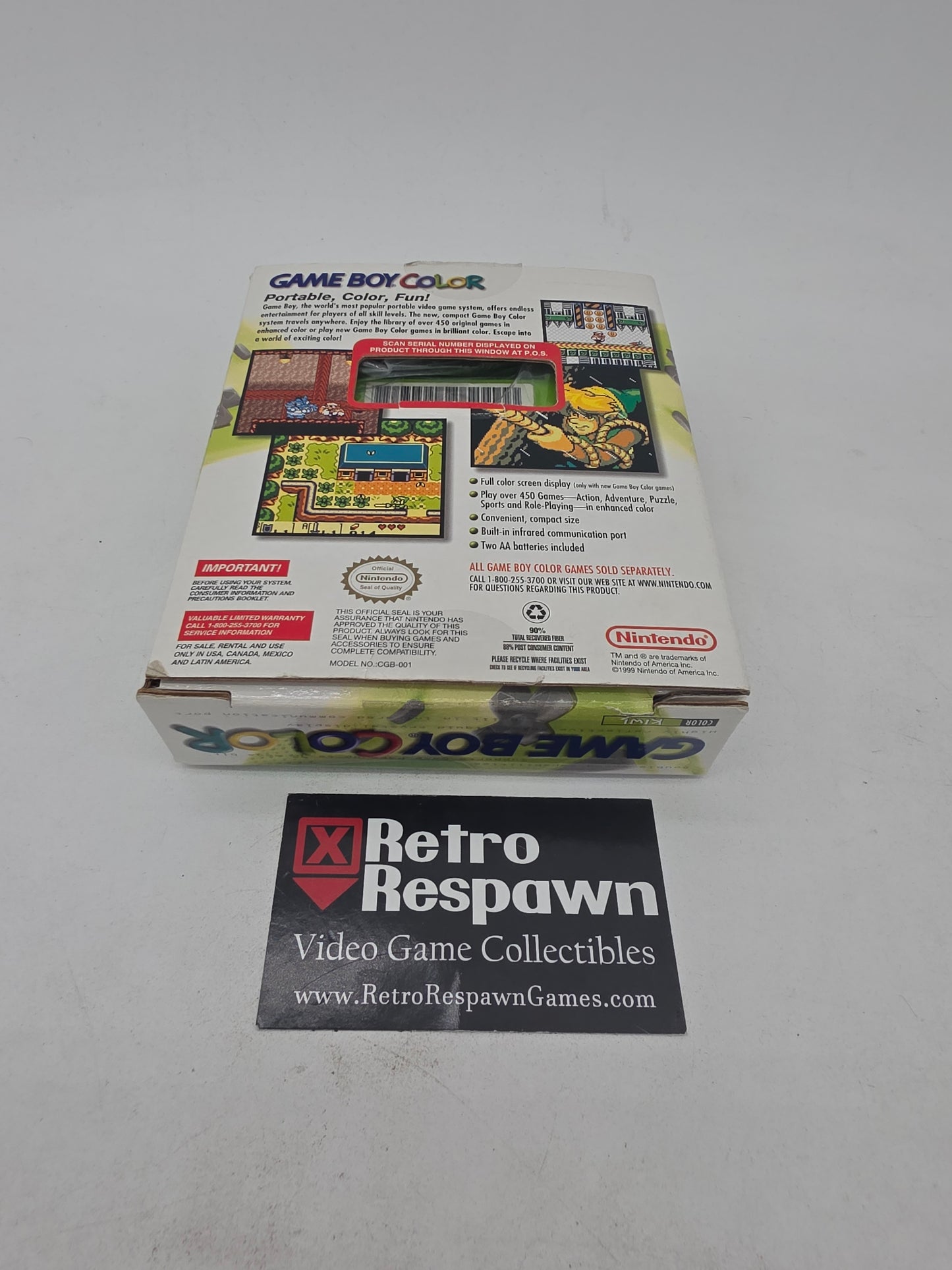 Back Lit Game Boy Color Kiwi - GameBoy Color (Complete)