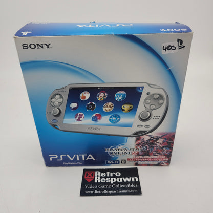 Ice Silver PsVita 1000 PSO2 Bundle - JP Playstation Vita (Complete/No Game)