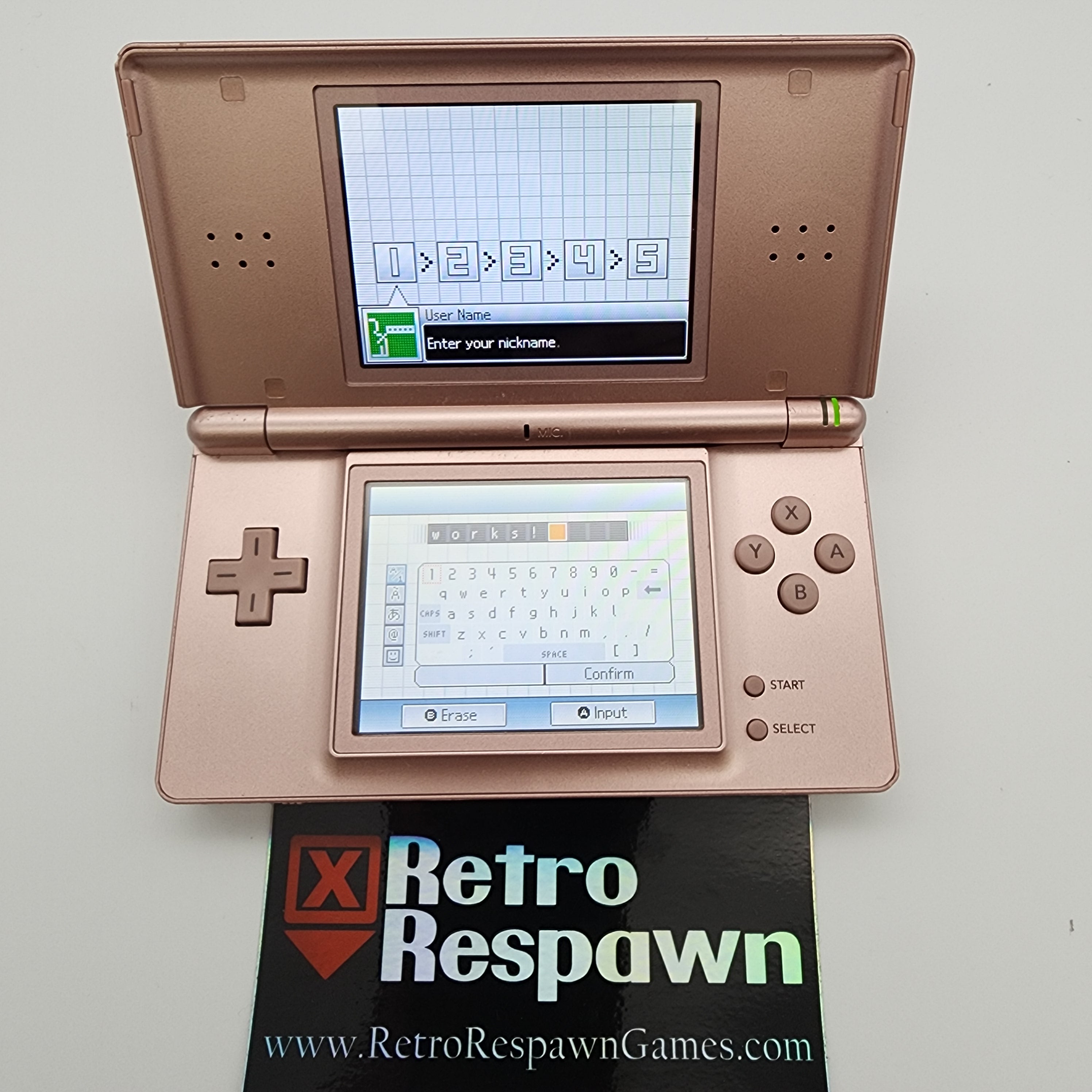 Metallic Rose Nintendo saving DS Lite