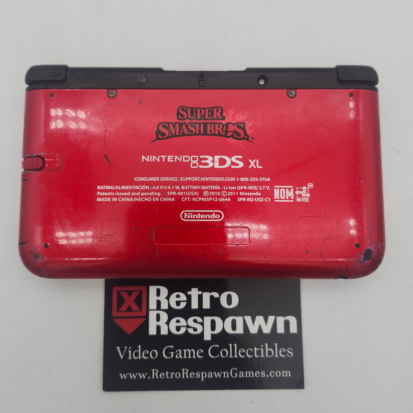 Modded Nintendo 3DS XL Red Super Smash Limited Edition - Nintendo 3DS (Console+Charger)