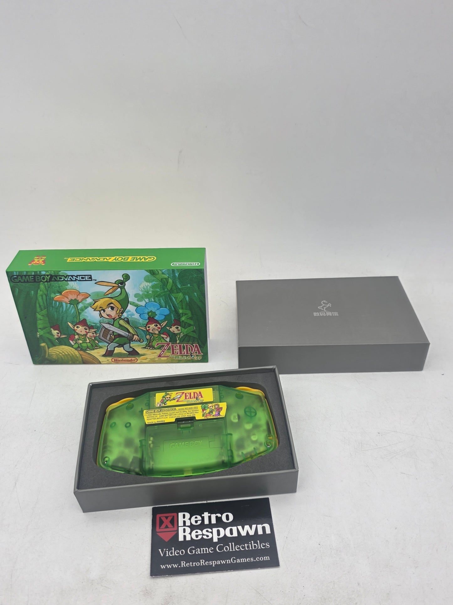 Backlit IPS Zelda The Minish Cap Custom Shell Gameboy Advance - Gameboy Advance (Console + Custom Box)