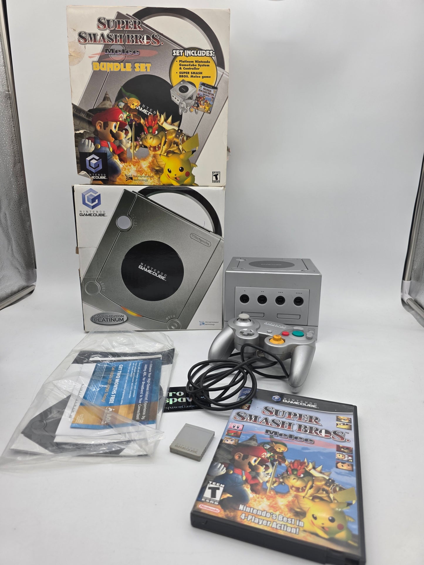 Platinum GameCube system [Melee Bundle] - Gamecube (Complete)