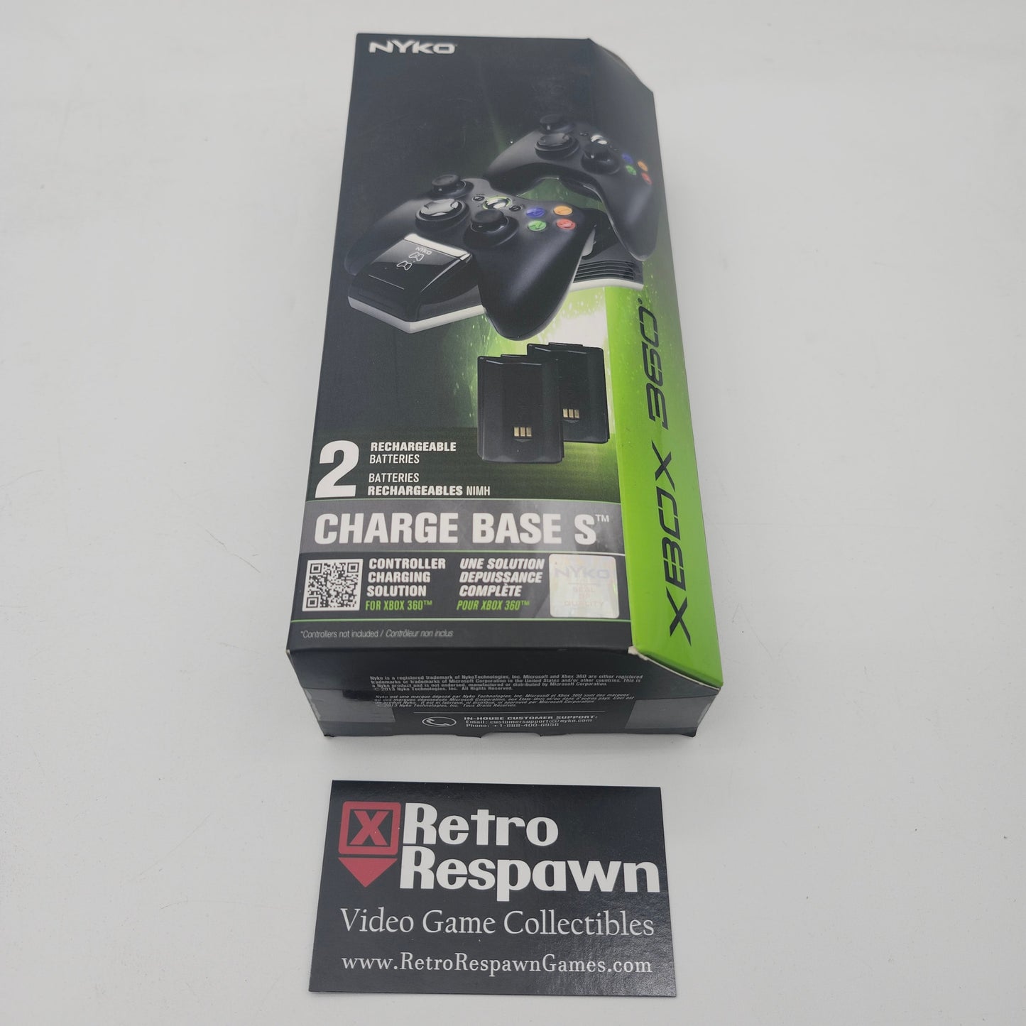 Xbox 360 Charge Base S [2 Rechargable Batteries] - Nyko (Sealed)
